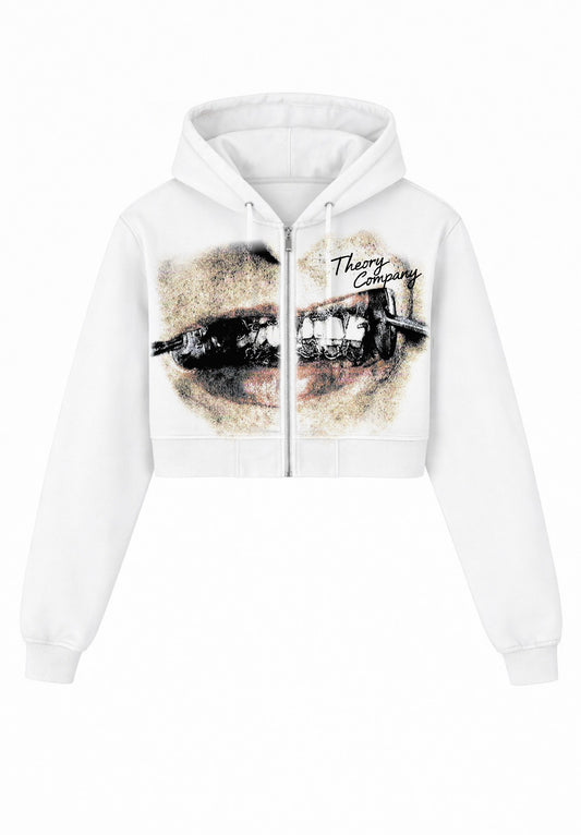 Cropped Hoodie Blanco